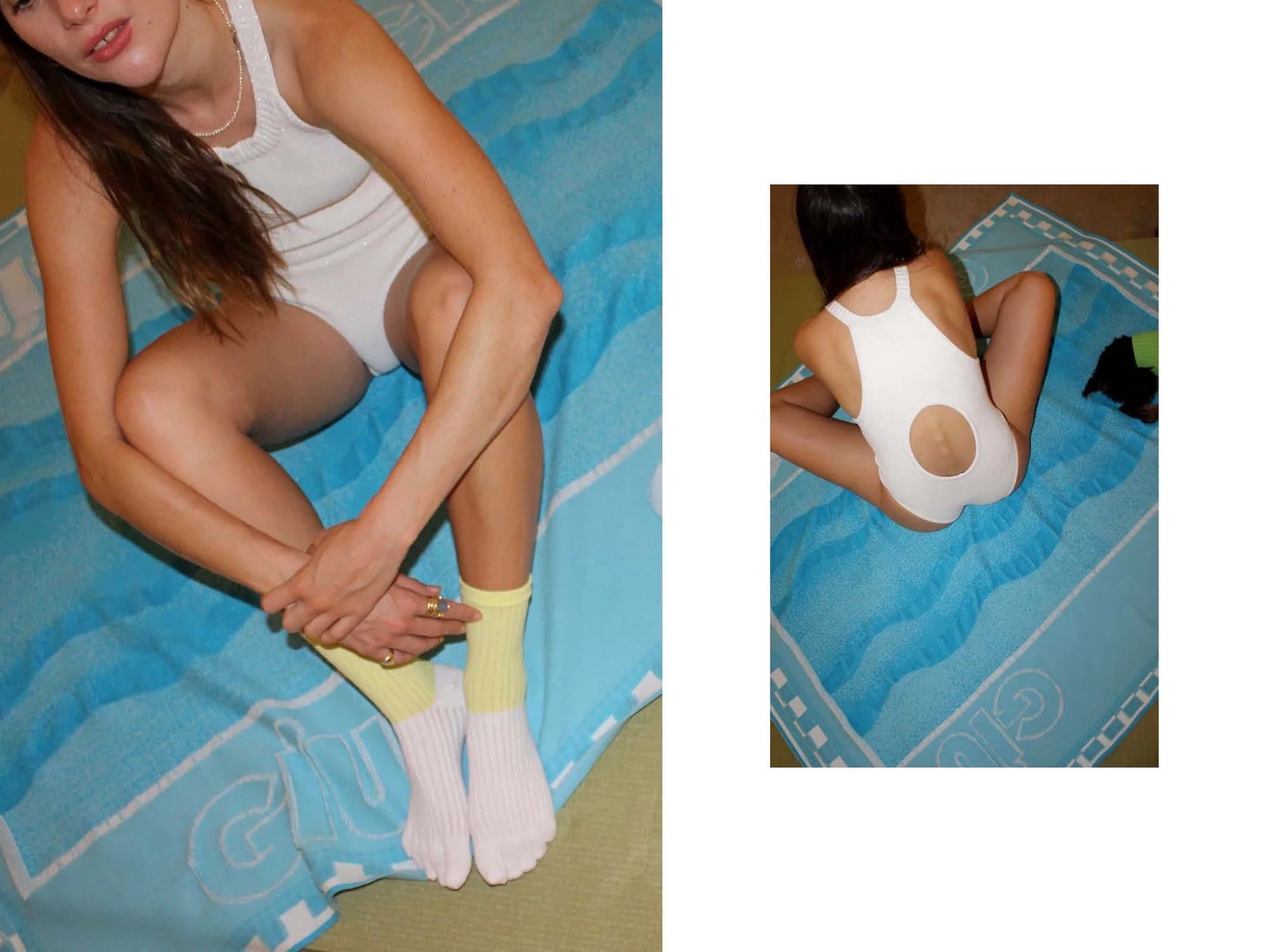 Solar Swimsuit in Bleach Glitter